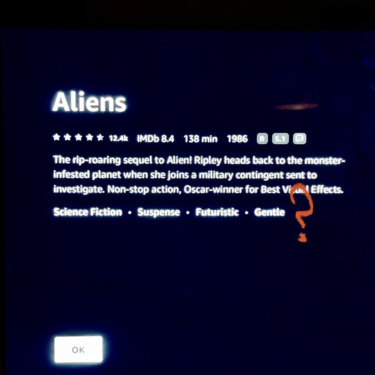 Ah yes. Gentle is definitely how I describe Aliens to people. Spot on, Prime.