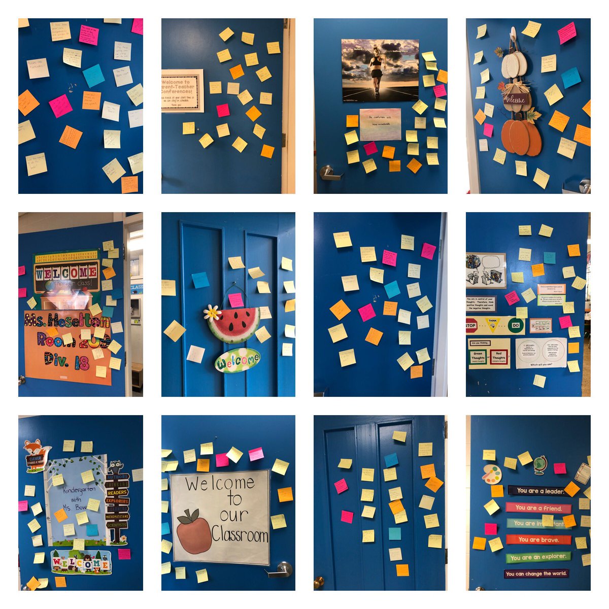 LiviaChanL's tweet photo. During our PD today, we visited each classroom to learn from each other &amp; be inspired for new ideas to use in our own class.

We left uplifting messages on doors before heading to the next room!

Love how this gave Ts an opportunity to appreciate others.

Loved the conversation! https://t.co/aGuKf3np3D
