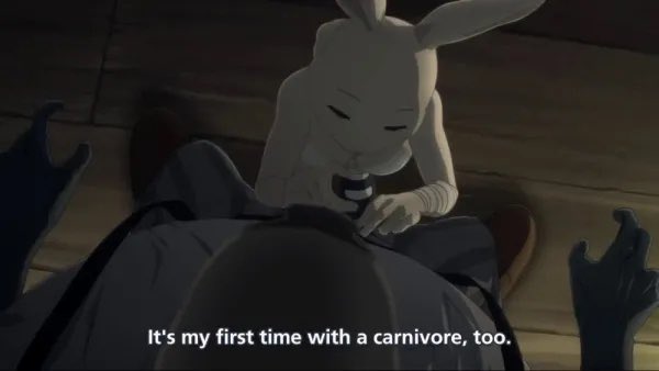 Bonnabell1's tweet photo. I need to get someone to do a lewd Haru/Legoshi cosplay. 
🐰 🐺 
I wanna remake these screenshots so bad 😩😳 https://t.co/4HixpLMrDo