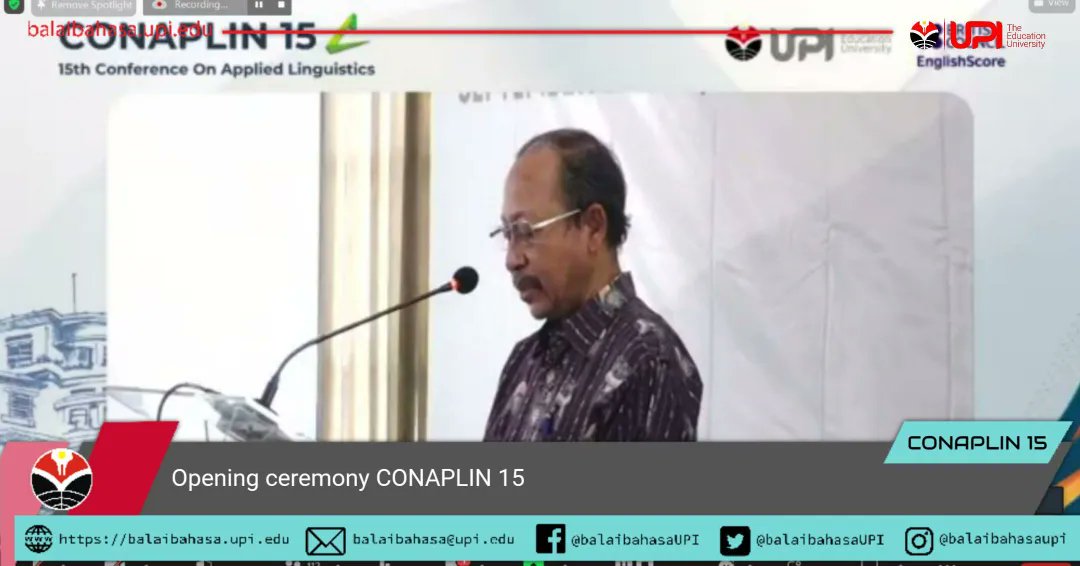 balaibahasaUPI's tweet photo. Opening ceremony a Hybrid Conference CONAPLIN 15

#conaplin #conaplin15 #conaplin2022 #balaibahasupi #breakyourlanguagebarriers #upi #leadingandoutstanding https://t.co/it0a0cWcsn