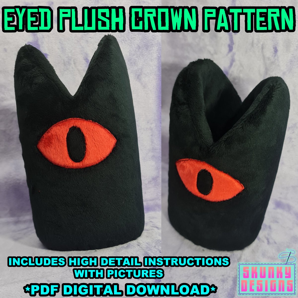 SkunkyDesigns's tweet image. - NEW PLUSH PATTERN + EMBROIDERY FILE -
Keep watch over your flock with your own Red Eyed Crown!
This pattern is perfect for anyone looking to cosplay as their favourite Cult of the Lamb leader.. 🐑
⛧ Or those looking to start their own cult ⛧
⬇️ MORE INFO⬇️