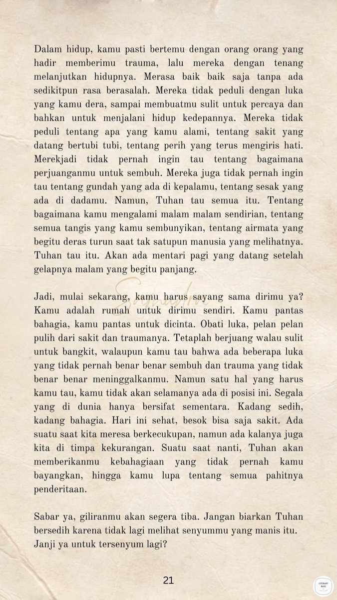Karya • Janji ya untuk tersenyum lagi?