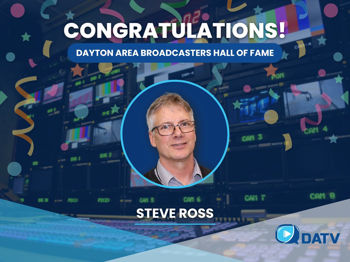 Please join us in congratulating our own Steve Ross for being inducted into the Dayton Area Broadcasters Hall of Fame! Thank you, Steve, for everything you do for DATV and our community. 🥳 👏 😊