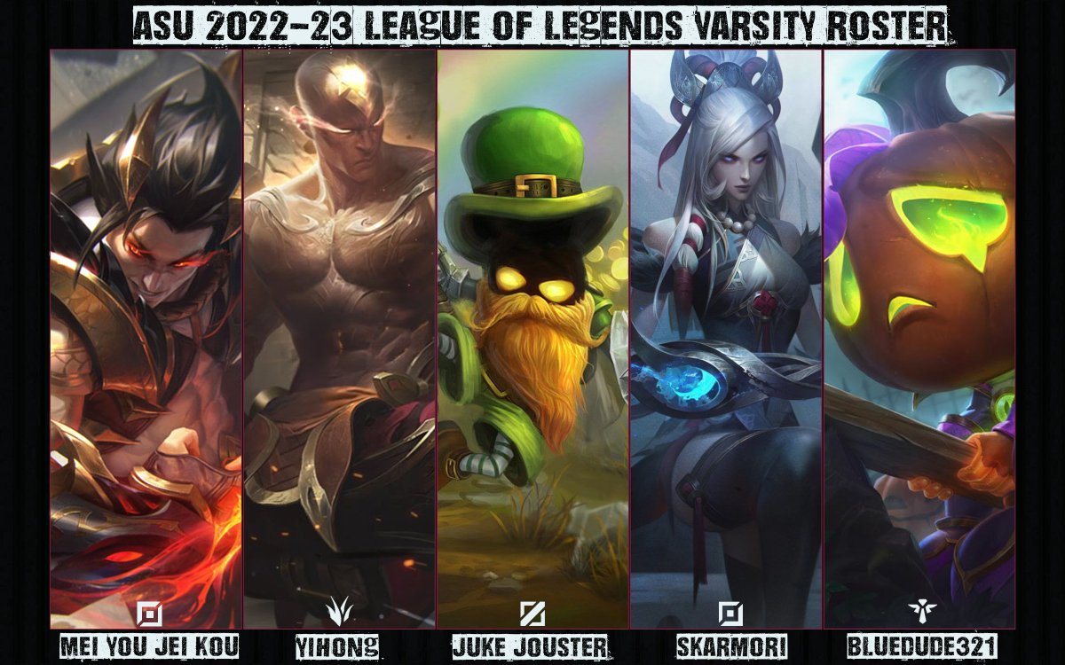 We're so excited to share the roster we've been cooking up for you guys this year! With @Firinzlol at the helm, it's going to be a banger 2022-2023 season 😈☀

TOP: Mei You Jei Kou
JUNGLE: <a href="/Y1Hongg/">Y1hong</a> 
MID: <a href="/JukeJouster/">Juke Jouster</a> 
ADC: <a href="/skarmori_/">Jeff</a> 
SUPPORT: <a href="/JohnnyN14669563/">Johnny Nguyen</a>