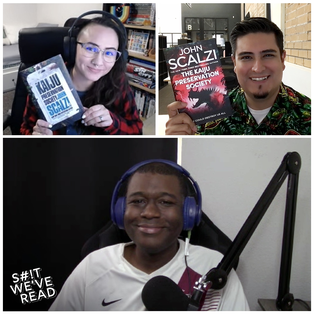 shitweveread's tweet photo. Tune in tomorrow for our discussion of #TheKaijuPreservationSociety by #JohnScalzi, ft. returning guest host Sir Aaron Carter (@ydaak) of @Beforeyoulogoff!

Listen to Episode 16 starting tomorrow, Wed 9/28, wherever you get your pods!

#shitweveread #booktwt #bylonetwork https://t.co/5CEOKJBUmN