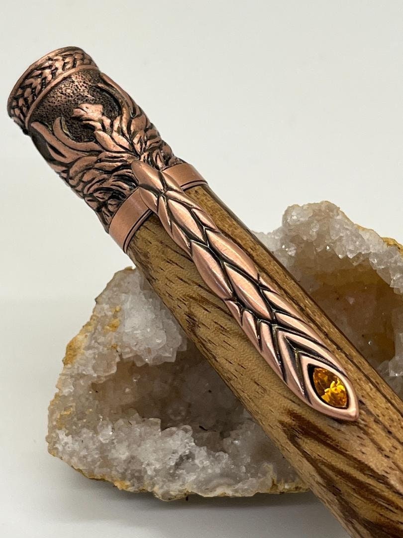 Excited to share the latest addition to my #etsy shop: Handcrafted Turned Phoenix Ballpoint Pen, Reclaimed Zero-Waste wood etsy.me/3SeZDAL #cardmakingstationery #yes #no #black #graduation #groom #gift #pen #handcrafted