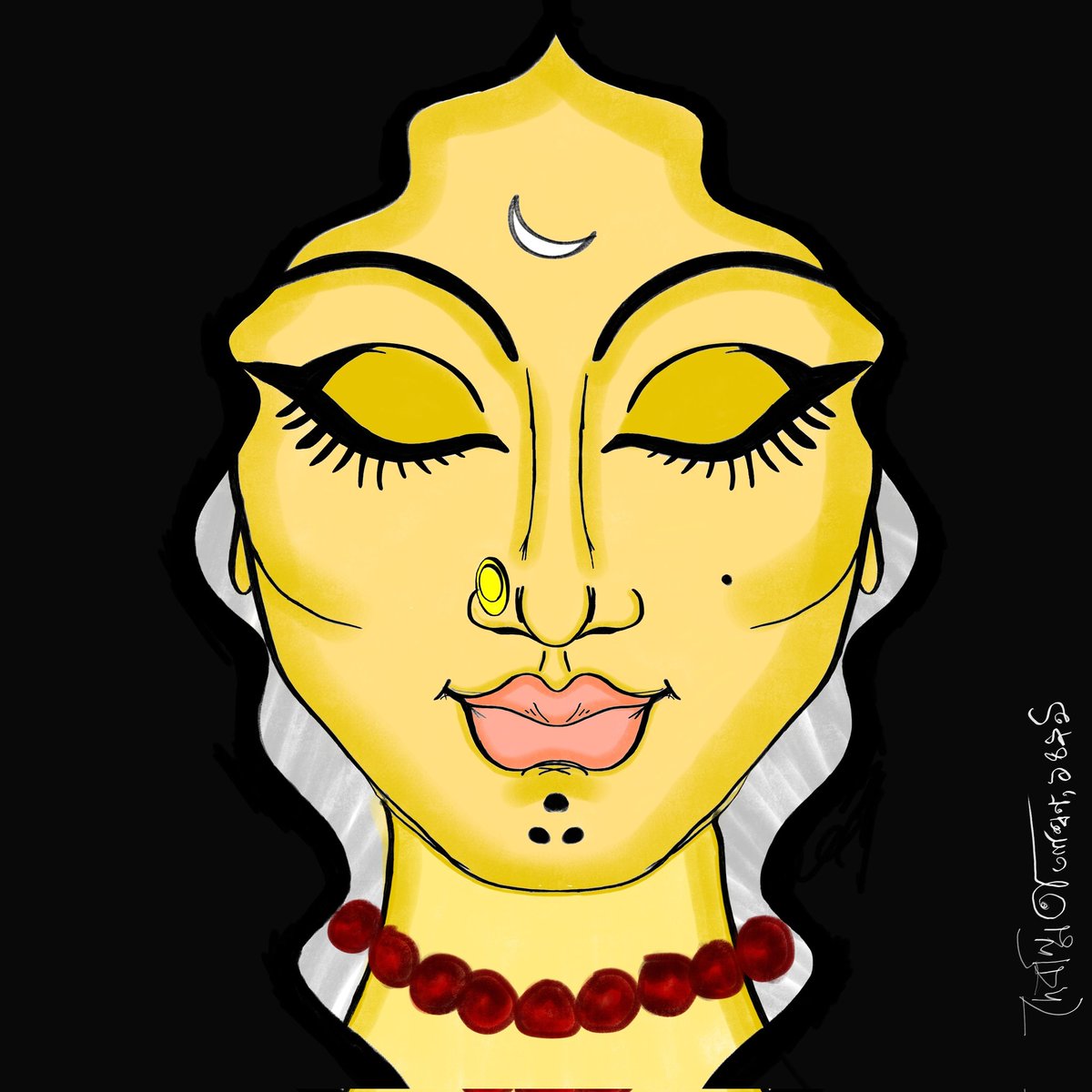 art_debasmita's tweet photo. | |  B R A H M A C H A R I N I ||
.
The second day of Navratri is dedicated to Goddess Brahmacharini. Goddess Brahmacharini pursued severe penance to get Lord Shiva as her husband. 
.
#navaratri #digitalart #tweetyourart #devi #maadurga #Indianfestival #samsungart #samsungindia https://t.co/NglIRDM9PQ