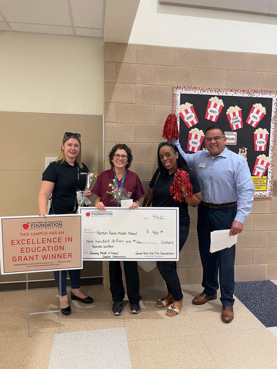 One of this year's Excellence in Education Grant Winners is Pamela Wallace of Pearson Ranch MS. "Growing Minds: A School Garden Expansion" will benefit all students at Pearson Ranch. Congratulations Pamela!