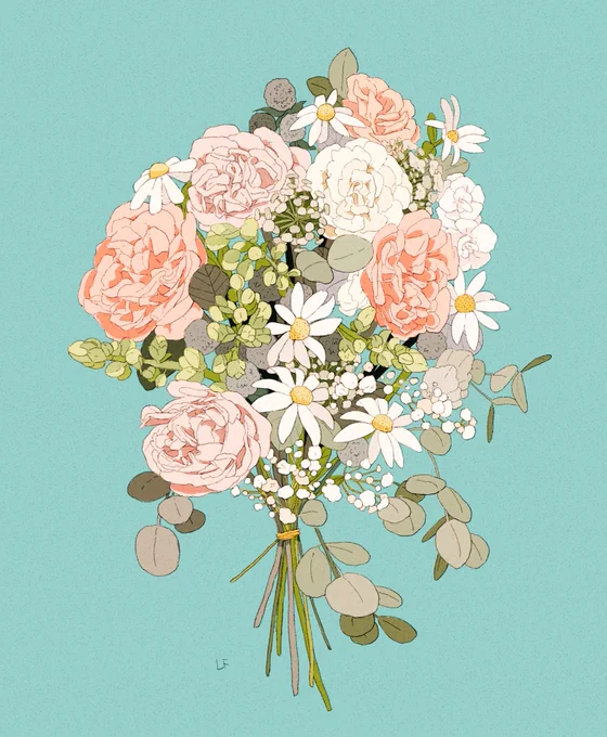 soft wed bouquet commish 