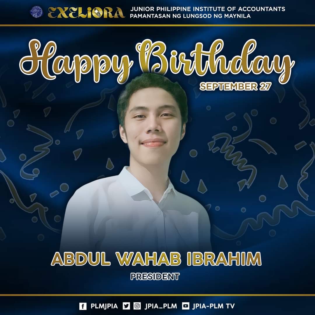 jpia_plm's tweet photo. On this 27th day of September many, many years ago, we were blessed with the birth of our 35th President of JPIA-PLM, ๐๐๐๐ฎ๐ฅ ๐๐๐ก๐๐ ๐๐๐ซ๐๐ก๐ข๐ฆ!
#Exeliora
#JPIAPLM35
#KeepTheFireBurningBlue https://t.co/riyhMlLTE0
