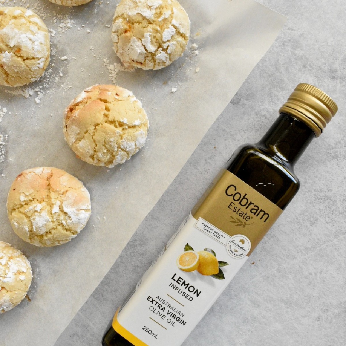 If you haven't tried our Lemon Infused Extra Virgin Olive Oil yet, this 5-step Lemon Biscuits recipe is the perfect excuse!

Enjoy the taste of spring in each zesty bite 🍋
 
Get the recipe at instagram.com/cobramestate

📸 and recipe by instagram.com/wholesomebysar…