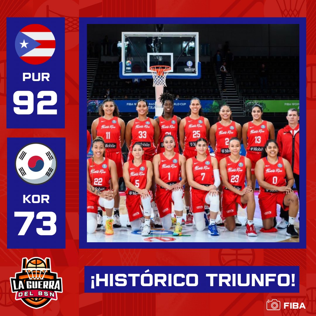 #FIBAWWC | PUERTO RICO A LOS MEJORES 8 DEL MUNDO Y CLASIFICA A CUARTOS DE FINAL

La Selección Nacional de Baloncesto Femenino de Puerto Rico hace historia tras vencer a Corea 92-73 y ubicarse en los mejores ocho equipos del mundo en la Copa del Mundo Australia 2022.