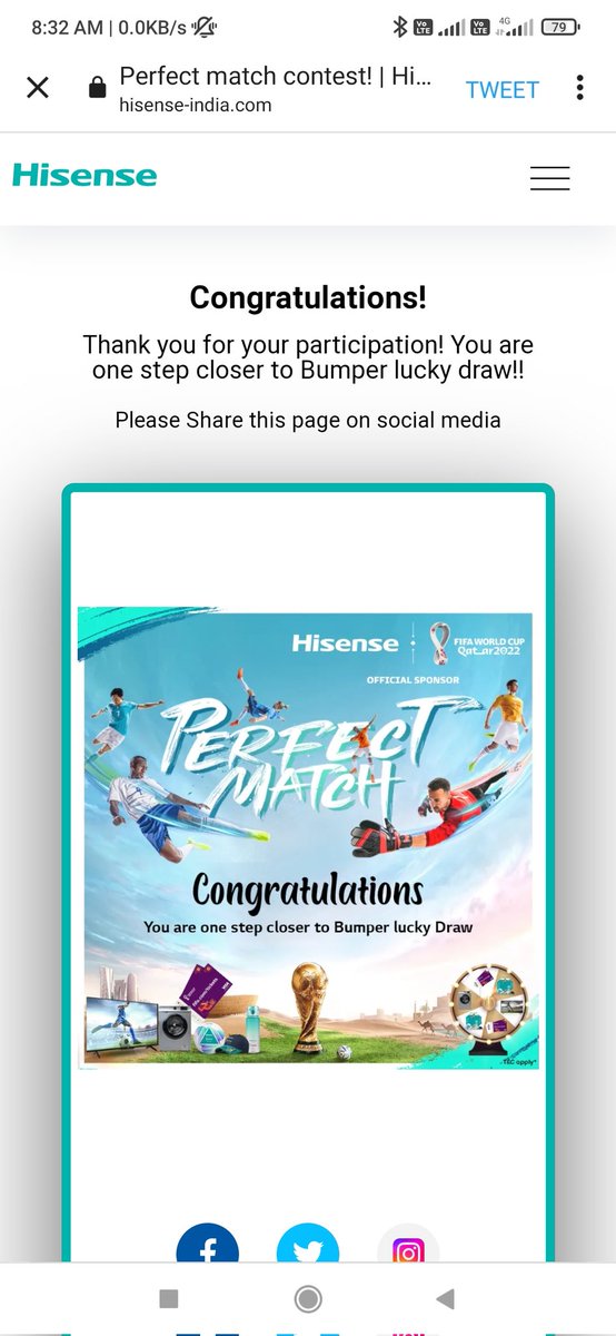 NamitaSasmal's tweet photo. Done team ✅
@Hisense_IND
#Hisense #HisenseIndia #SpinAndwheel #PerfectMatch #ContestAlert #FIFA #FifaTicket
Tag
@svarshney7777 @aman_sharmas @SunilKumarSasm1 https://t.co/KPQRE00nD6