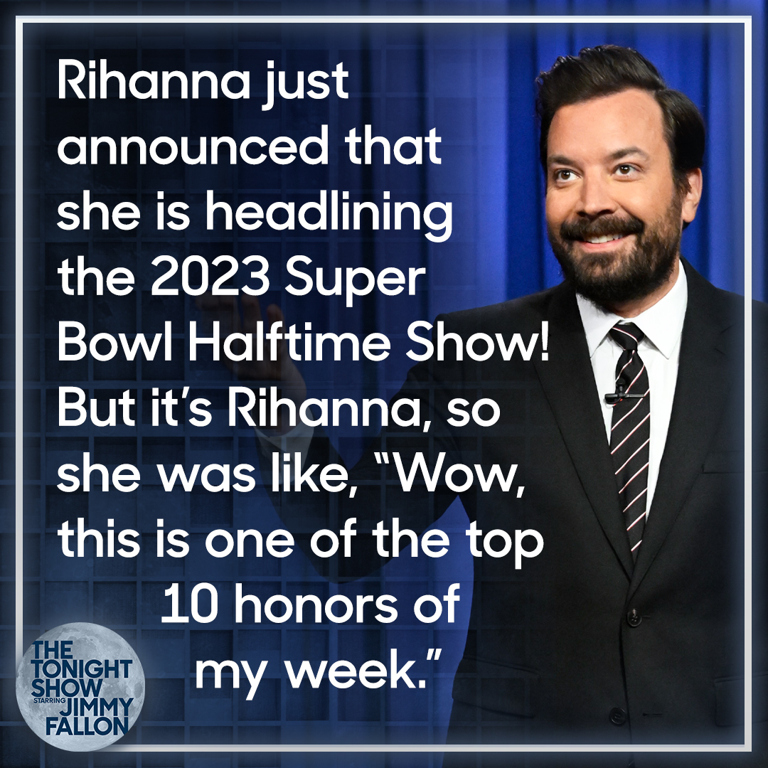 FallonTonight's tweet photo. Just another day in the life of @rihanna. #FallonTonight https://t.co/H7rNh6Dgq0
