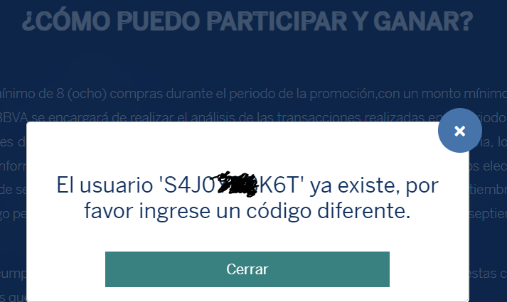 O_Kiam's tweet photo. @BBVARe_mx @bbva Hola! Recibí mi código de registro de la promoción de @VisaMX y sorpresa, alguien más ya lo uso ¿Podrían ayudarme con mi registro por favor? Cc Juegos y sorteos de la @SEGOB_mx  Bases TyC en https://t.co/dzuonsYuJ6 https://t.co/ltJIkQlebK