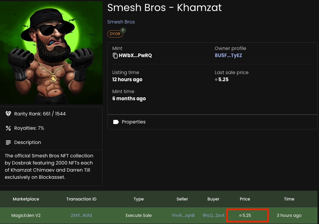 MartyMoonYnv9's tweet photo. Flip #12 is here. Won this Smesh Bros Khamzat from @SolanaKit Deal Stor3. Paid 3.46 $SOL for it. Sold it at 5.25 $SOL. Need some liquidity to snip3 more NFTs. I'm keeping the Muhammad Ali though.
#SolanaKit #Snip3 #Sniper #SolanaNFTs https://t.co/OZjbOnFg5t