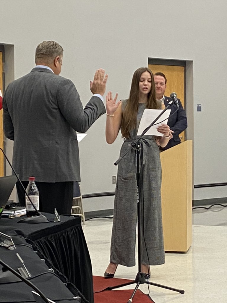 I’m thrilled to welcome Caroline Marcus as the student representative to the Board of Education in District #7-she will represent students in District #7 well!