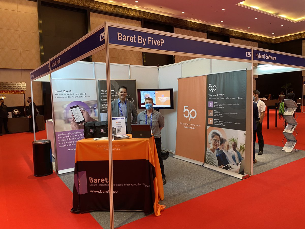 FiveP_Australia's tweet photo. FiveP is in Bali this week with @HIMSS exhibiting at #HIMSS22APAC in beautiful Nusa Dua.

Excited to be sharing #Baret with the international delegates and witnessing firsthand the incredible growth of #MicrosoftTeams in #Healthcare across APAC.

Discover: https://t.co/h84nZXM94Y https://t.co/O6SlWceEHw