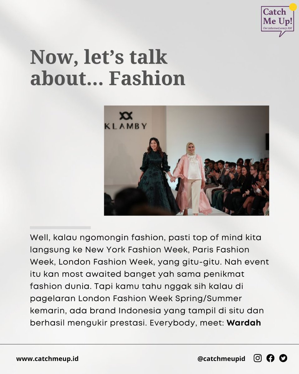 Seneng, bangga, haru, campur aduk deh tiap ada orang Indonesia yang berhasil di dunia internasional. Yakan?? 

Everybody, meet: WardahXKlamby yang kemarin mejeng di London Fashion Week dan berhasil menoreh prestasi.

#WardahXKlambyLFW