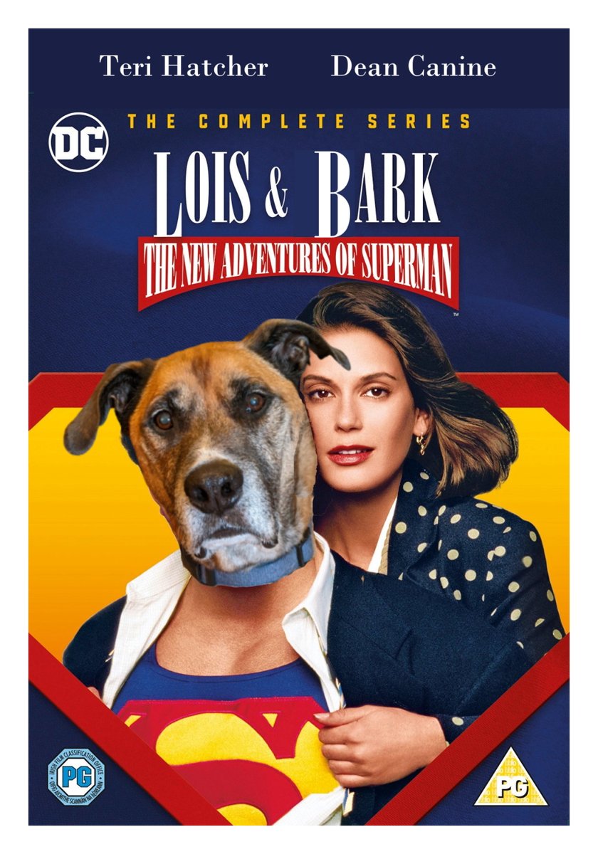 DeanIsConcerned's tweet photo. 'Lois & Bark' starring Teri Hatcher and Dean Canine
#DeanIsConcerned #loisandclark #loisandclarkthenewadventuresofsuperman #deancain #terihatcher #funnydogs #funnydog https://t.co/swR7qcnvuk