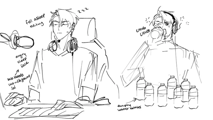 gamer YJH except hes not pro and stays up all night editing yt vids and lives at his desk 