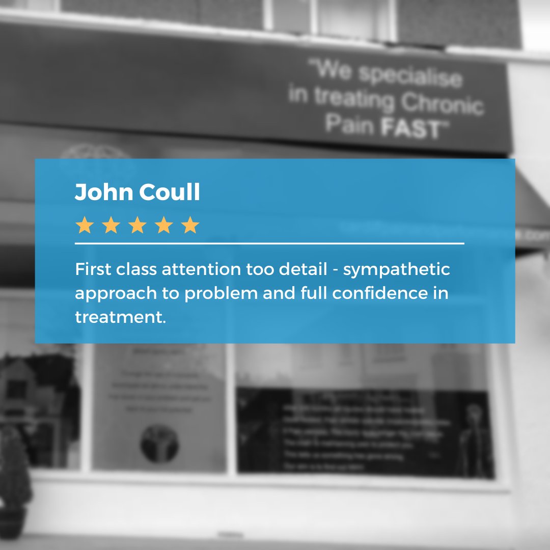 First class attention too detail - sympathetic approach to problem and full confidence in treatment.

#chronicpain #cardiff #treatments #backpain #shoulderpain