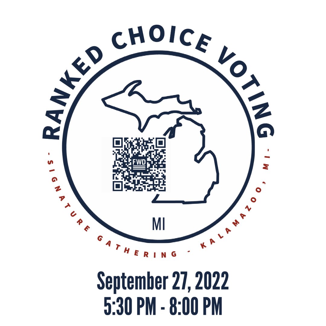 FWD_Michigan's tweet photo. Tomorrow! You donβt have to be a #Kalamazoo resident to volunteer! #Michigan #Parchment #Westwood #Eastwood #WesternMichiganUniversity #WMU #KZOO #KalamazooCollege #Portage #Plainwell #Otsego #PawPaw #Almena #Mattawn #Marcellus #ThreeRivers #RCV #RankedChoiceVoting https://t.co/WMt8GacscO