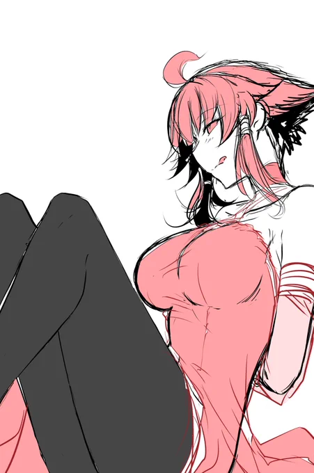 水着絵の途中だけど通常にしても良いかも#オリジナル 