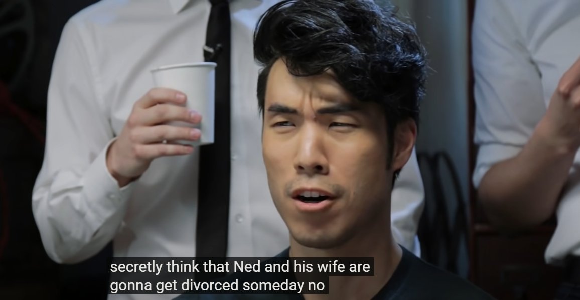 divyaisa's tweet photo. Now that I'm hearing that Ned from the Try Guys cheated on his wife all I can think about is that old lie detector test they took where Eugene was asked if he thinks Ned and Ariel will get a divorce and they called him out for lying on it 😭 https://t.co/sBZOPIe8wi