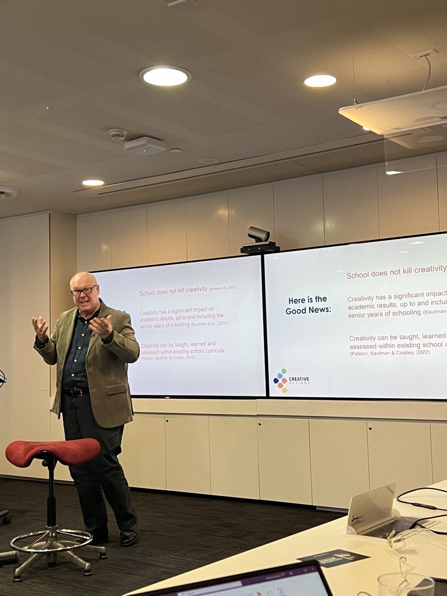 School does not kill creativity - yay! Brilliant keynote from Dr Tim Patson at #AdobeEduCreative