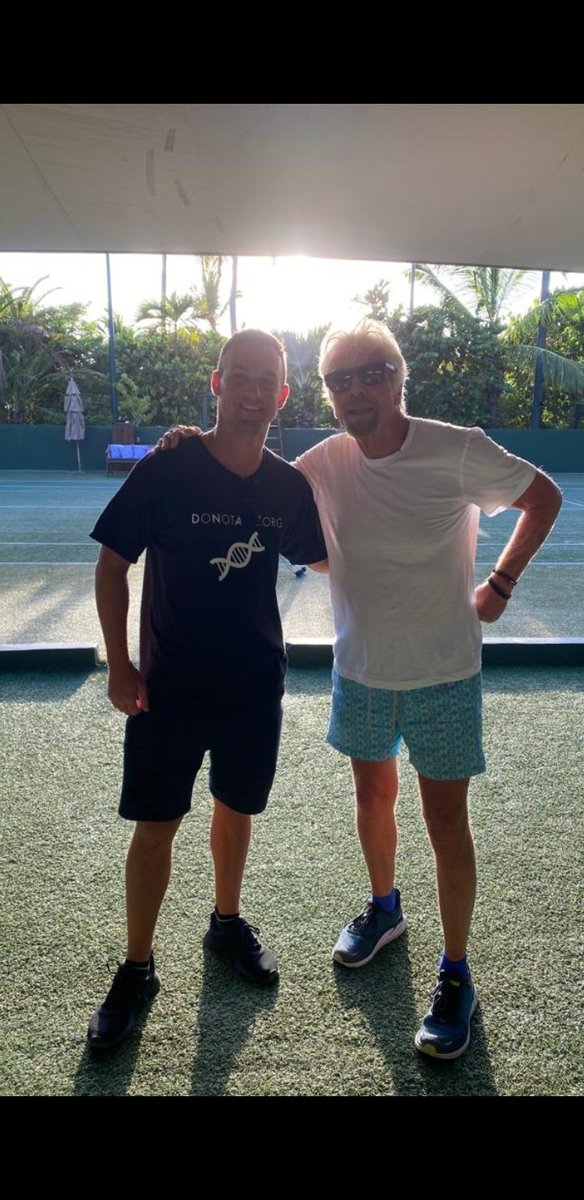 AlanJackGraves's tweet photo. An honour to meet a very accomplished man, Sir Richard Branson, on his own private island. He helped enable me to go to space in a couple of years. https://t.co/fYY5lV0xnx