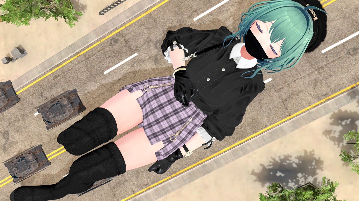 shrinker_HARA's tweet image. The chariot that disturbed her sleep was turned into an iron block by her boots.

#sizevrchat