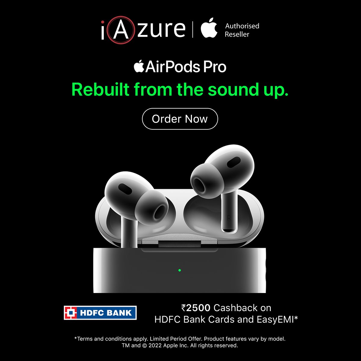 Need an Advanced Audio Experience?
The wait ends to get your AirPods Pro from iAzure- Authorised Apple Reseller. 

Contact No- +91 9892128805
Address- 60 B Hill Road, Bandra West
Mumbai, India - 400050
#iAzure #AppleAirPods #2xNoiseCancellation #TouchControl #6HoursListening