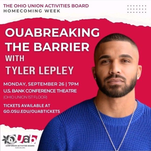 Thank you @studentlifeosu @ouab for a great conversation about BREAKING THE BARRIER! <a href="/TyLepley/">Tyler Lepley</a> @socialchangeosu was there! Much needed conversation and connection