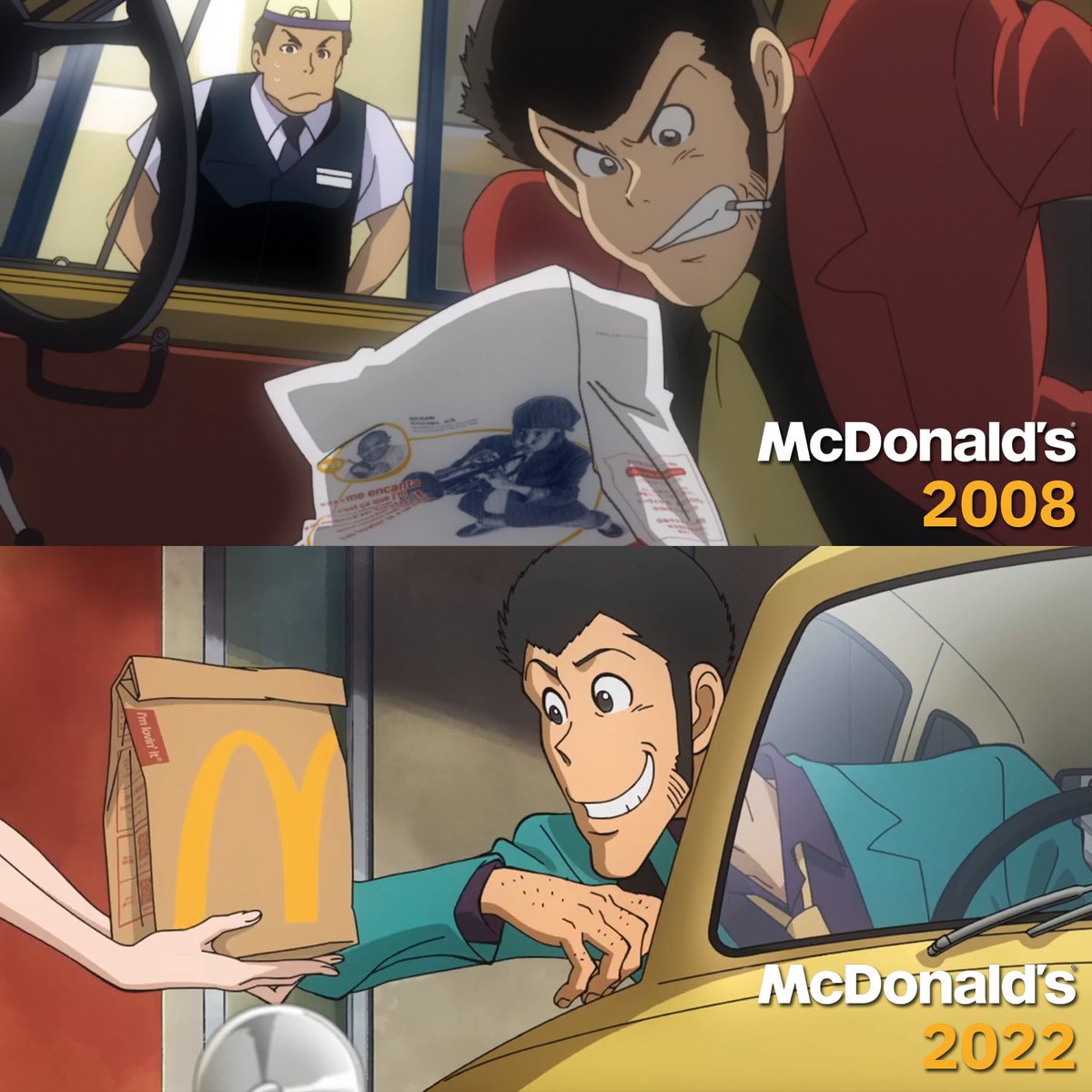Lupintic2's tweet photo. Lupin III x McDonald's (2008 / 2022) https://t.co/iD1D9evtBp