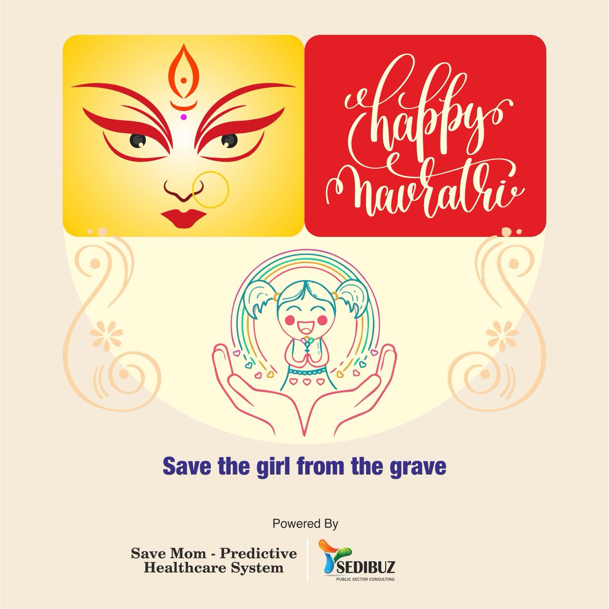 #Navratri Day 2- May Goddess Durga change mindsets to ensure that communities and families welcome and celebrate daughters as we celebrate this festival.
Powered By #Sedibuz #healthcare - #SaveMom Predictive Healthcare System