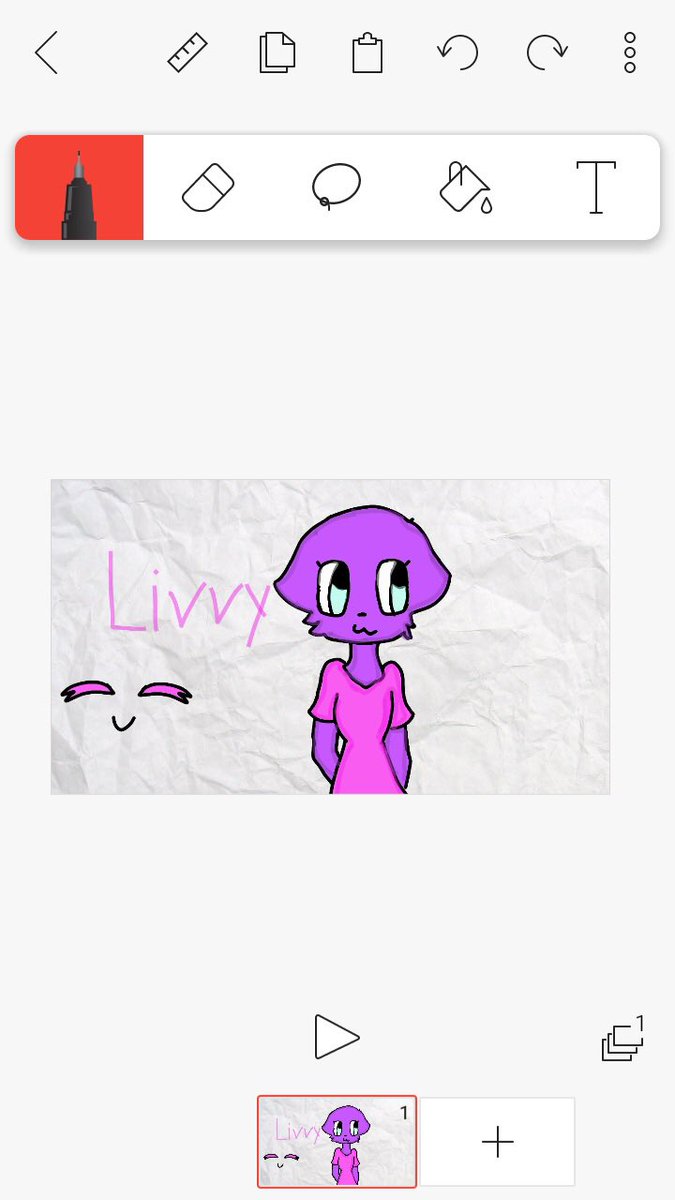 i_yon_a's tweet photo. Flashback to when I had a ‘sans wife and girlfriend’ channel and my character was a purple pink cat named Livvy 😟 https://t.co/XMgjTUT28A