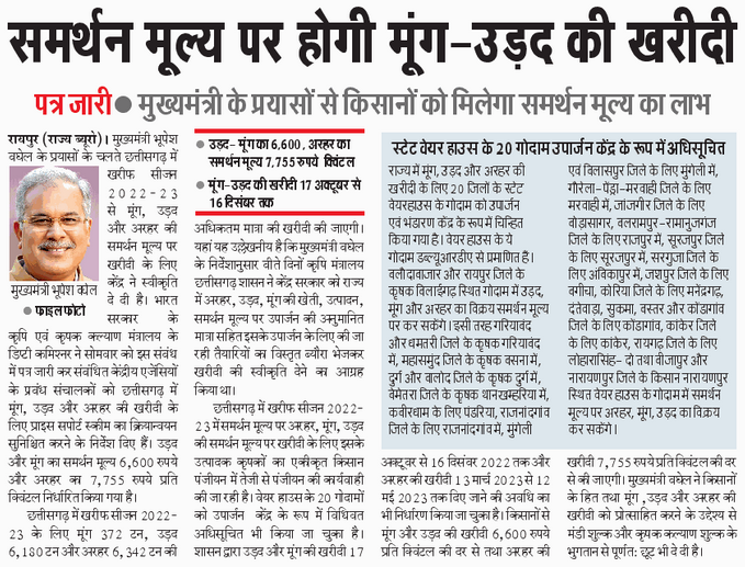 मान. मुख्यमंत्री कांग्रेसी (छ.ग. कांग्रेस शोषित)
जहाँ तक मैं समझता हूं, आप स्मृतिदोष के शिकार नहीं है...
आपने समर्थन मूल्य मे रबी के धान को भी खरीदने की घोषणा की थी!! 
नहीं कि थी,तो किसी कांग्रेसी से घटिया स्तर का बयान दिलवा दीजिये...
 केंद्र सरकार को तो आप धन्यवाद देंगे नहीं...|