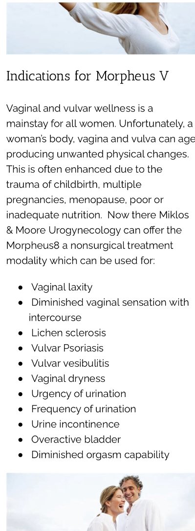 LoRezTrader's tweet image. More on this one - medical indications for which #EmpowerRF is being promoted. This one is from a uro/gyn surgeon who offers $INMD as a treatment modality within his practice.