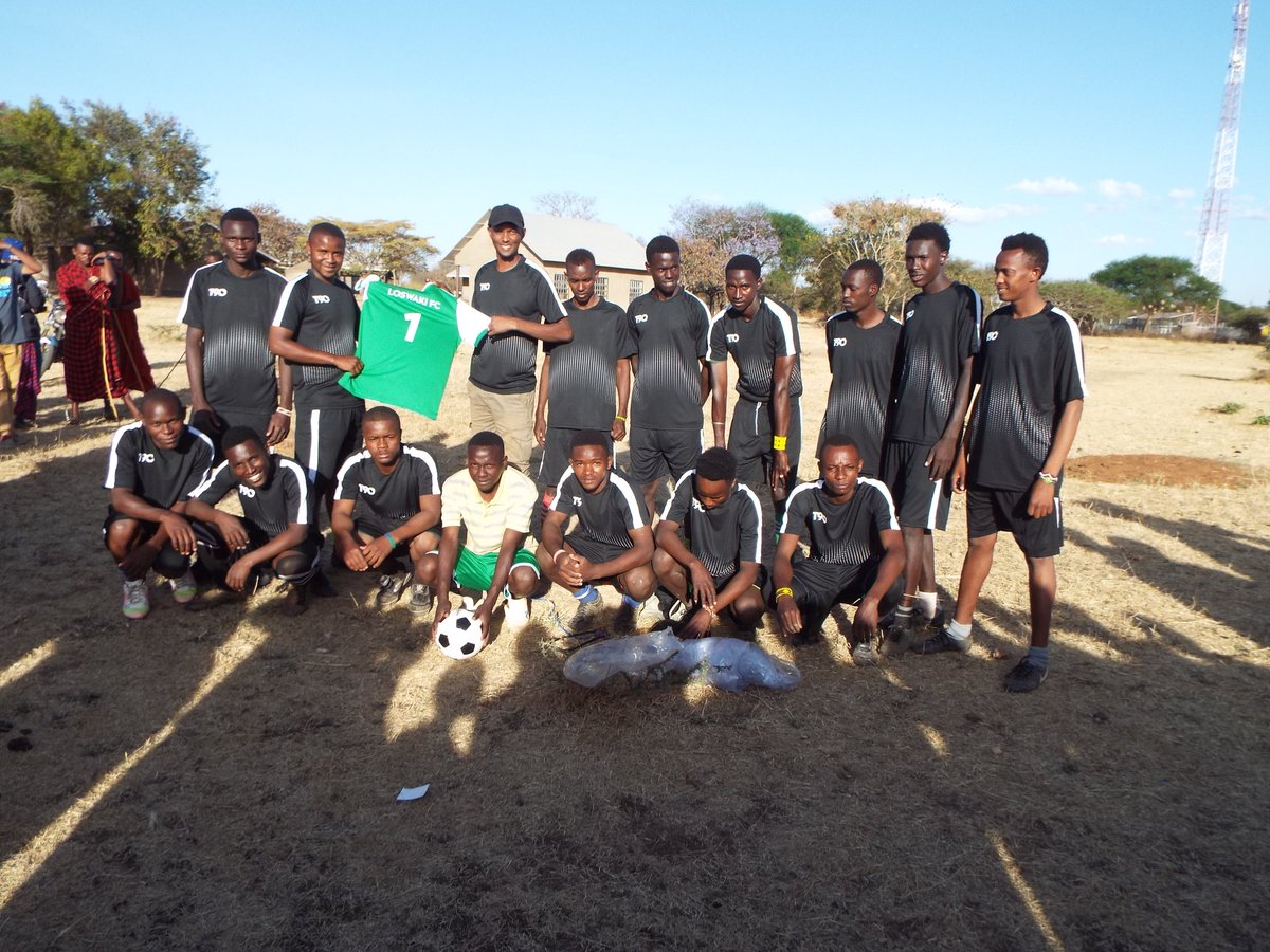 Tacceiofficial's tweet photo. Smiling faces sporting new soccer jerseys! Soccer is a big deal here in Tanzania and it brings together many people. By supporting soccer, we focus on building an understanding of environment conservation including wildlife in villages that are prone to human-wildlife conflict. https://t.co/PENay6FXVC