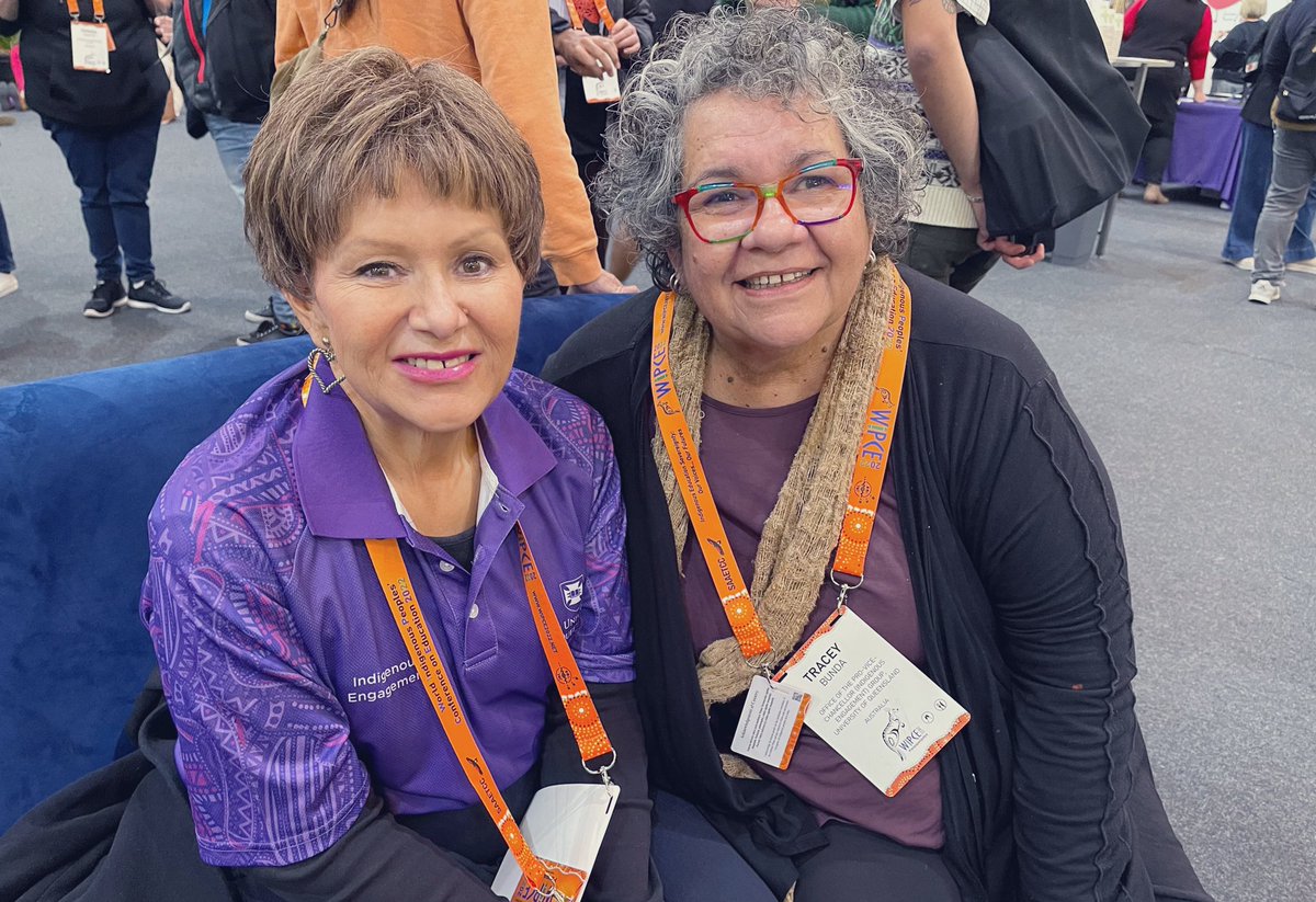 BronFredericks's tweet photo. Great to be with Prof Tracey Bunda at #WIPCE2022 in #Tandarnya (#Adelaide) on the lands of the Kaurna Nation! Hello everyone at @wipce2022 from us! 👋🏽👋🏽😃😃💜💜 https://t.co/uC2oPJ9flU