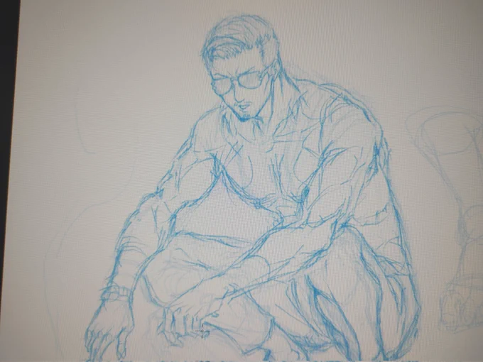 筋肉の位置把握の薄ら下描きしてたら刺青描きたくなってきた 