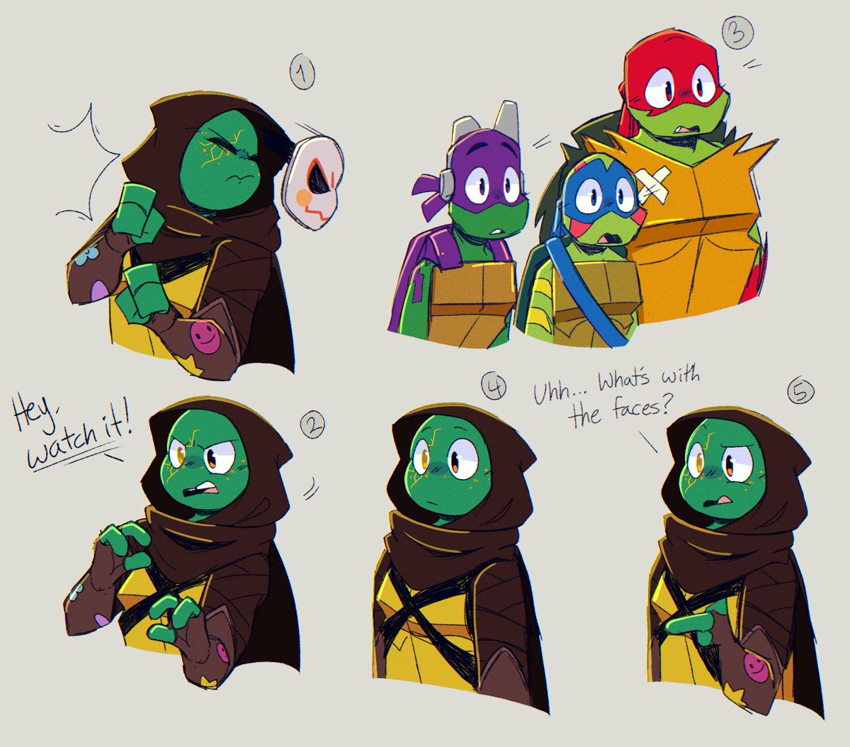 artpepkin's tweet photo. Lil comic about an au my and my friends made about Mikey growing up with Draxum and being named Sol 🧡
#SaveRiseoftheTMNT #saverottmnt #TMNT #rottmnt #au #sol https://t.co/0qSMPWzGyy