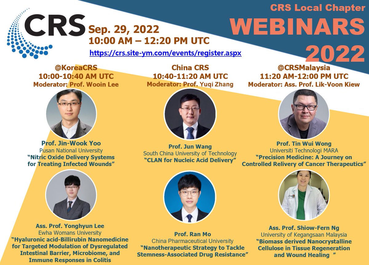 CRS Local Chapter Webinars- please join us! @CRSScience @BenBoyd_Monash @YuKyoungOh1