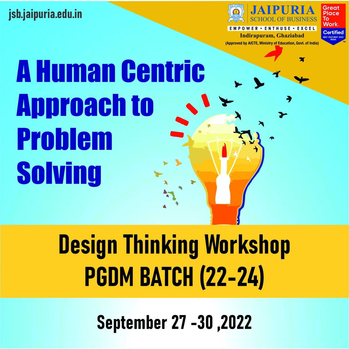 JSBGhaziabad's tweet image. jsb.jaipuria.edu.in is conducting a Workshop on Design Thinking. Today you&apos;ll learn how to interact with people with their environments.
#designthinking #designthinkingmethod #designthinkingforkids #designthinkinginaction #designthinkingpoznan #Jaipuria #jsb #students