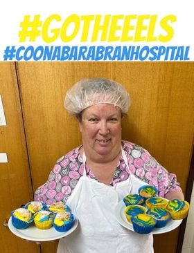 Football fever is taking over the Coonabarabran Hospital. The Cook, Sharlene Yarnold is trying to sway the rest of the staff to support her beloved Paramatta with some yummy cupcakes on the weekend.  
#CoonabarabranHospital #NRL #Paramatta #NRLGrandFinal2022  #GoTheEels