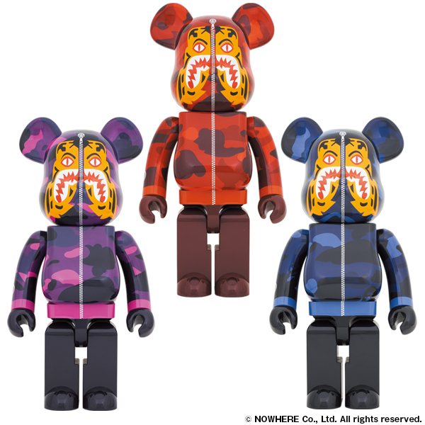 BE@RBRICK BAPE CAMO TIGER 100％ & 400％ 3色