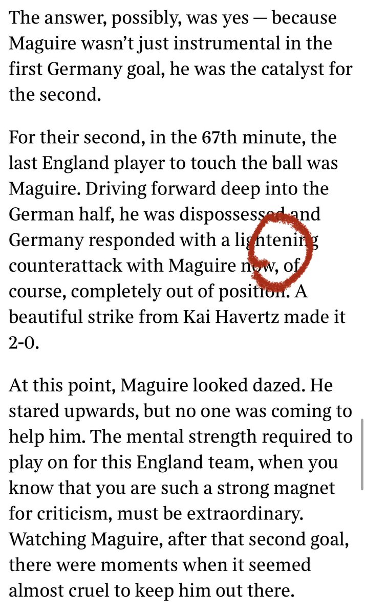 ⁦⁦<a href="/owenslot/">owenslotTheTimes</a>⁩ ⁦<a href="/timesfootball/">Times Football</a>⁩ I think you mean “lightning”? Might want to correct it online at least …
