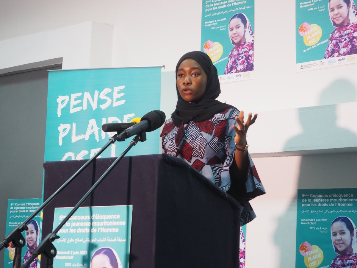 📣🇲🇷 Appel à candidature pour le 6e Concours d’éloquence de la jeunesse mauritanienne pour les droits de l’Homme qui se tiendra le mercredi 14 décembre à #Nouakchott #Mauritanie. 🙂
➡️ L'appel à candidature est ouvert jusqu'au 8 novembre : 2idhp.eu/actualite/appe…