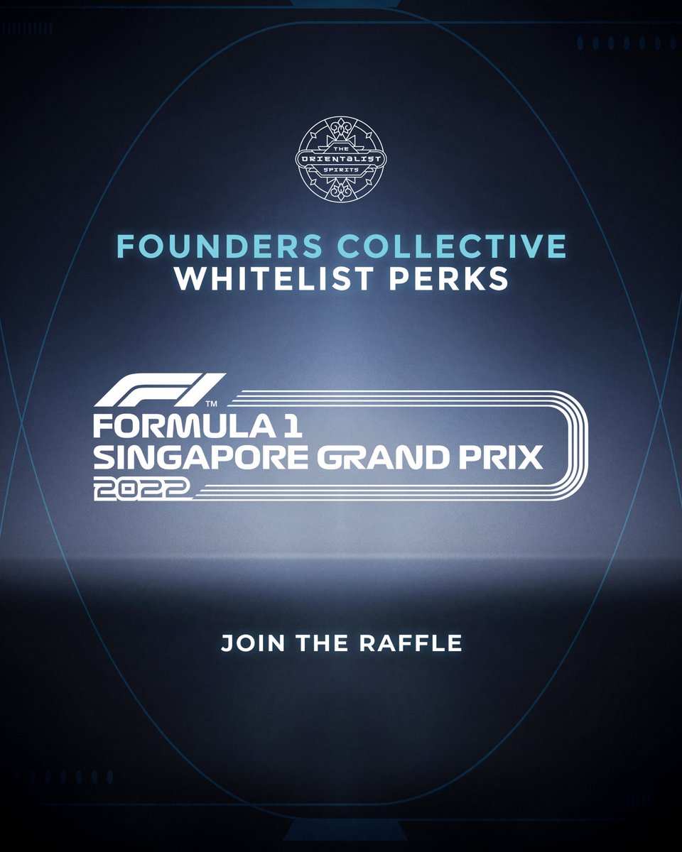 orientalist_xyz's tweet photo. 🔔 Happening this week, the SG F1 Grand Prix 2022! It’s your chance to be a part of this exciting week - just join the whitelist to take part in the raffle!   

Follow the link in the bio for more details. 

#theorientalistspirits #whiskynfts #NFTcollections #NFTGiveaways #web3 https://t.co/FCBAo4Hdvv